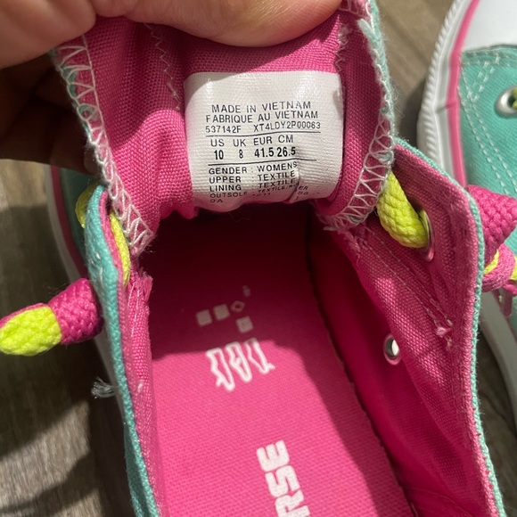 Converse Aqua and Neon Sneakers - Picture 4 of 4